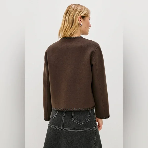 Rails Melanie Jacket Wool Dark Brown M - Picture 3 of 16